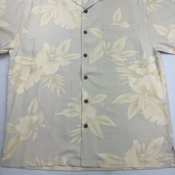 Tommy Bahama Hawaiian Shirt Mens Large Floral Aloha 100% Silk Short Sleeve - Picture 3 of 8